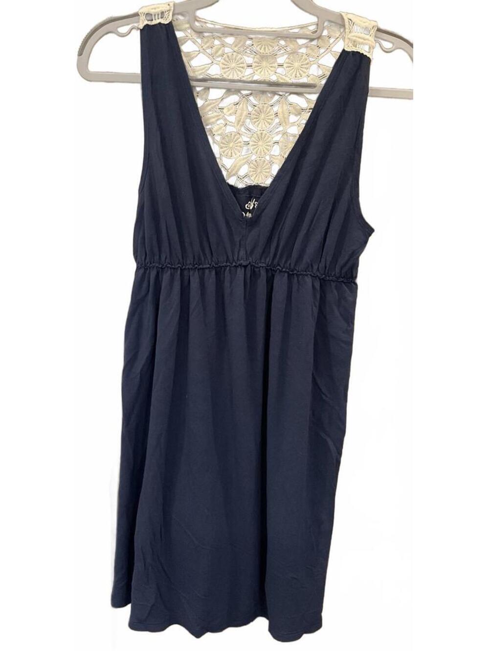 MUDD Womens Sleeveless Blue Dress W/ Lace On Back Size M